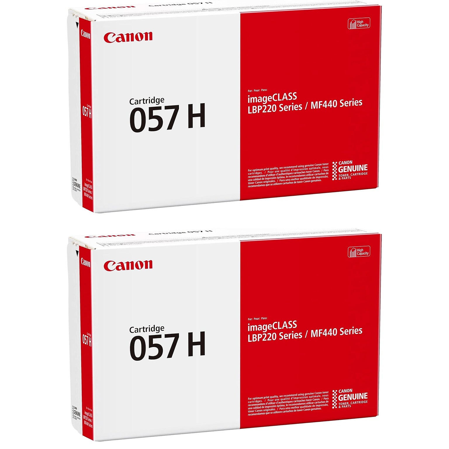 Canon 057H Black High Yield Toner Cartridge, 2/Pack