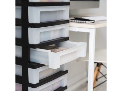 Iris 9-Drawer Standalone Storage, Black/Translucent White (585005)