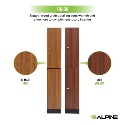 Alpine Industries 72" 2-Tier 1-Column Storage Locker, Walnut (701-W-1-SPW-WTS)
