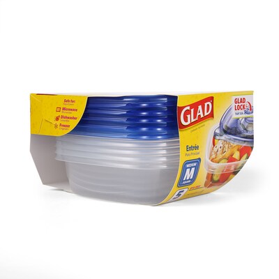 Glad Home Collection Containers, 25 Oz., 5/Pack (79067)