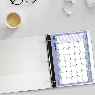 2026 Brownline 11" x 8.5" Monthly Desk or Wall Calendar, Blue/White (C181721)