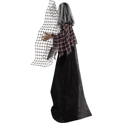 Haunted Hill Farm Life-Size Animatronic Zombie with Electric Fence (HHMAN-5FLSA)