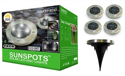 SunSpots Solar LED Disc Lights - 4 pk