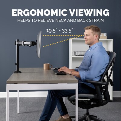 Fellowes Reflex Dual Adjustable Monitor Arm, Up to 27", Black (8502601)