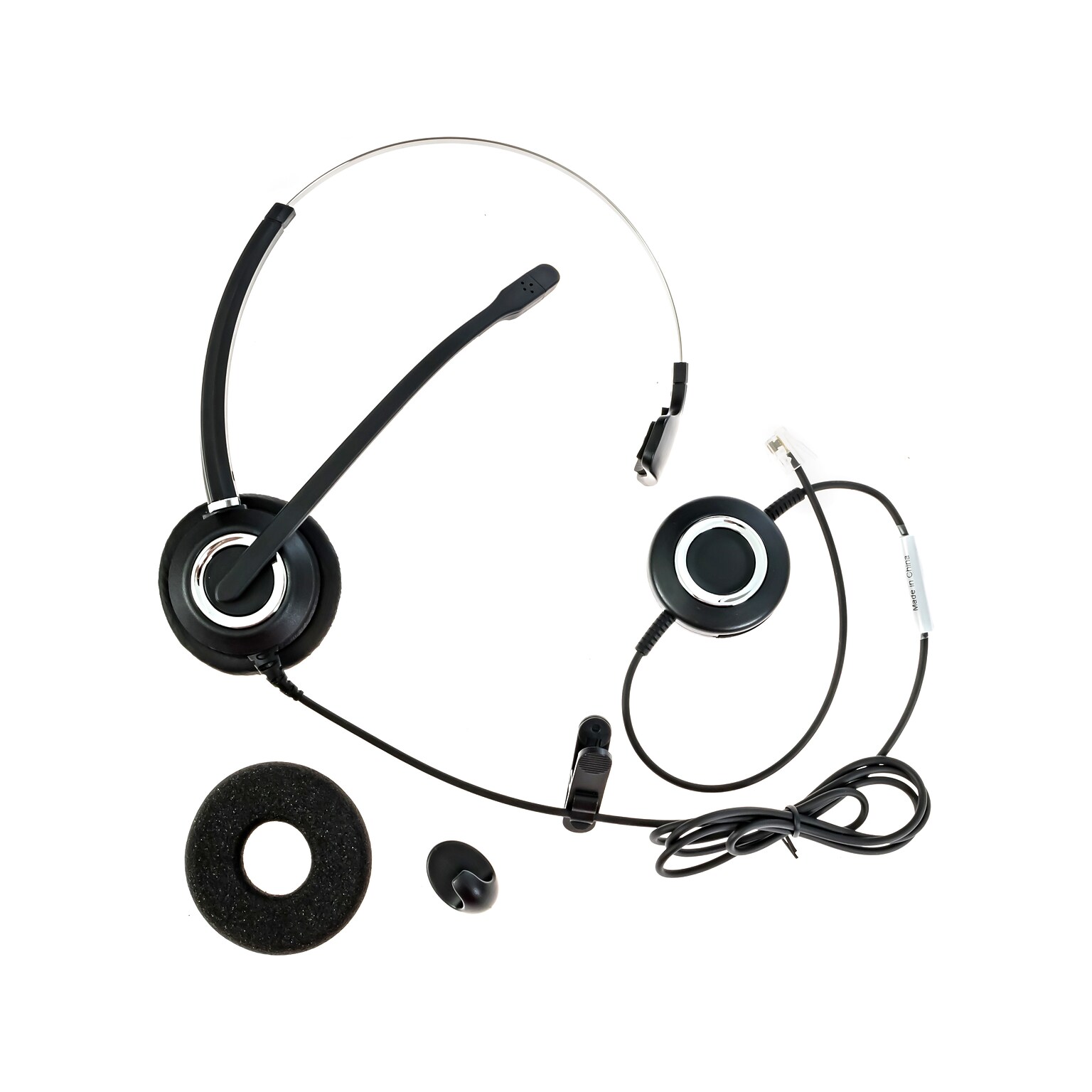 Spracht ZUM RJ9M Noise-Canceling Mono Deskphone On Ear Headset, RJ-9 (ZUMRJ9M)