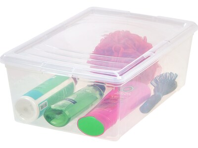 Iris 13.5 Qt. Lift Off Lid Storage Tote, Clear (MCB-S)