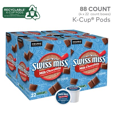 Swiss Miss Chocolate Hot Cocoa, Keurig® K-Cup® Pods, 88/Carton (12528)