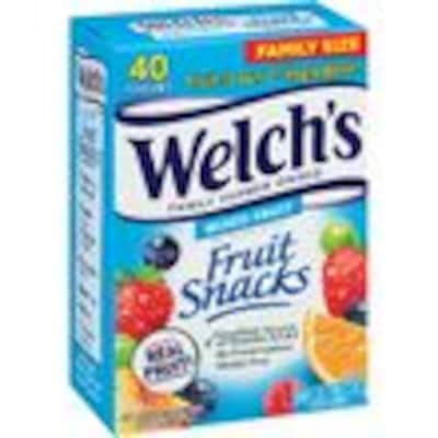 Welchs Fruit Snacks, Mixed Fruit, 0.9 oz., 40/Box