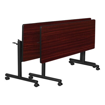 Regency Kobe 60" Flip Top Mobile Mahogany Training Table & 2 'M' Stack Chairs, Blue (MKFT6024MH47BE)
