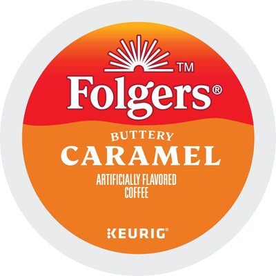 Folgers Buttery Caramel Coffee, Keurig K-Cup Pod, Medium Roast, 24/Box, 4 Boxes/Carton (6680CT)