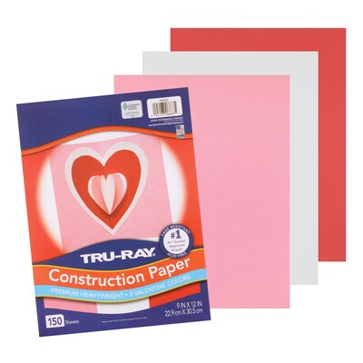 Tru-Ray Valentine 9 x 12 Construction Paper, Assorted Colors, 150 Sheets/Pack (PAC6683)
