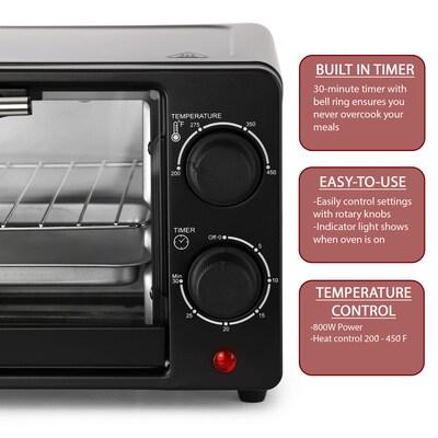 MegaChef 9 Liter Toaster Over, Black
