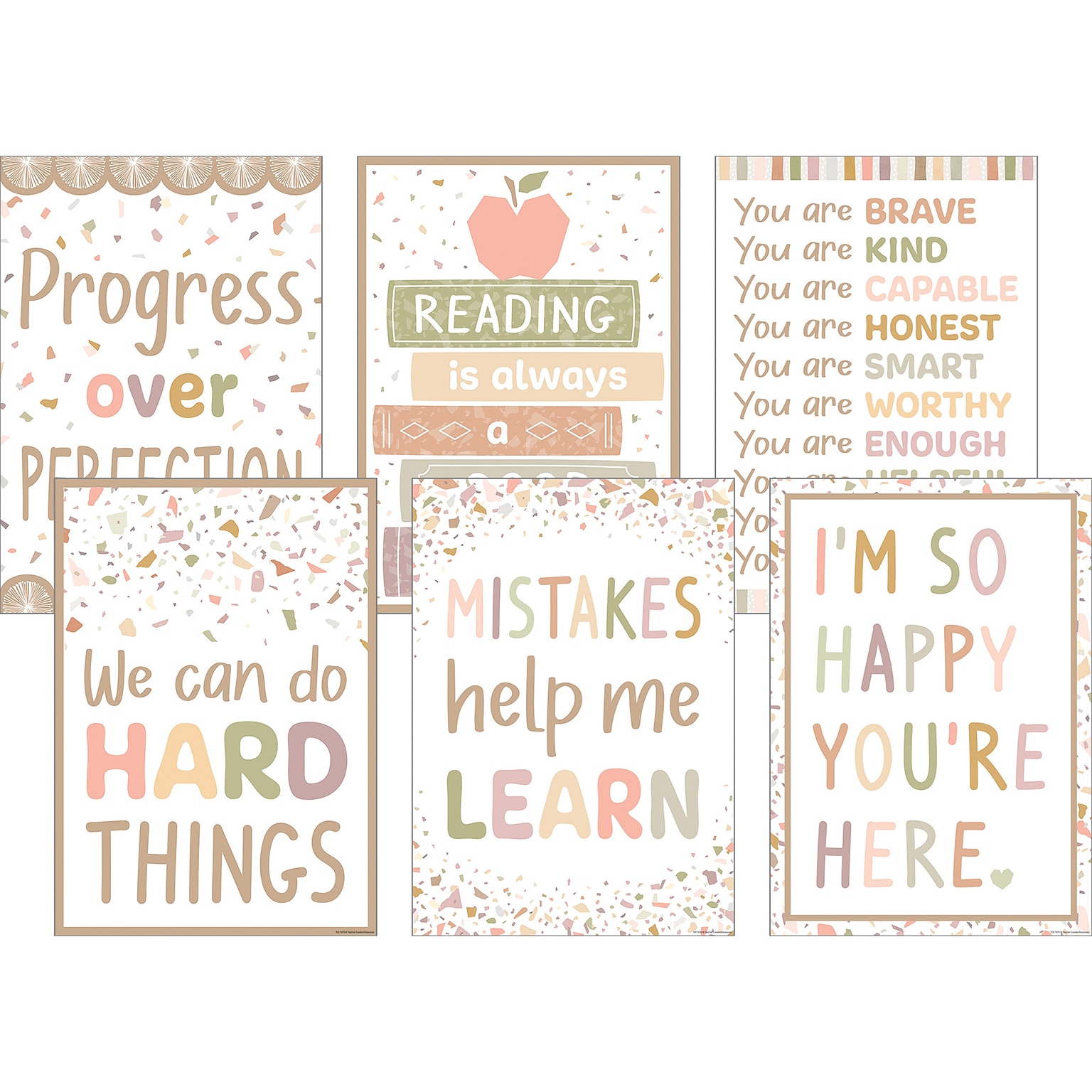 Teacher Created Resources Terrazzo Tones Positive Poster, Set of 6 (TCR2088718)