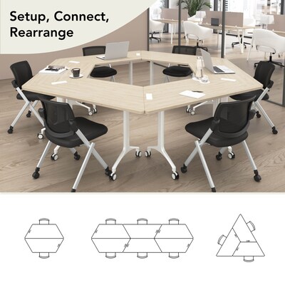Bush Business Furniture Synergy 72"W Trapezoid Shaped Conference Table, Natural Elm (SGD172NE)