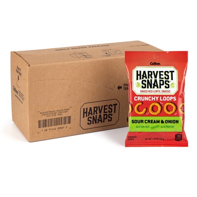 Harvest Snaps Crunchy Loops Gluten Free Sour Cream and Onion Vegetable Chips, 1.35 oz., 8 Bags/Pack (220-02516)