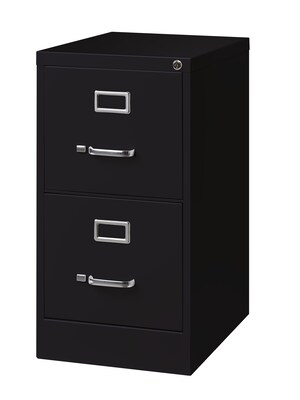 Hirsh Commercial 2-Drawer Vertical File Cabinet, Letter Size, Lockable, 28.375"H x 15"W x 22"D, Black (17785)