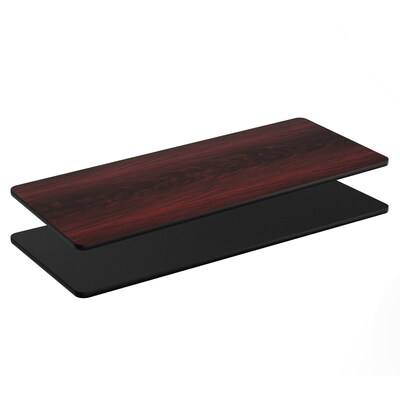 Flash Furniture Glenbrook 30W x 72D 1Thickness Reversible Rectangular Table Top, Laminate, Black/Mahogany (XUMBT3072)