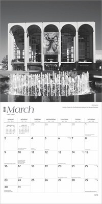 2025 BrownTrout New York City Black & White 12" x 12" Monthly Square Wall Calendar (9781975475420)