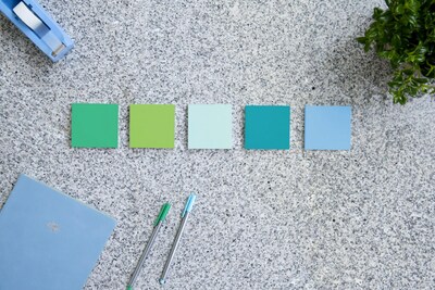 Post-it® Recycled Super Sticky Notes, 3" x 3", Oasis Collection, 90 Sheets/Pad, 5 Pads/Pack (654-5SST)