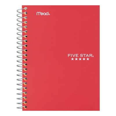 Five Star® 2-Subject Wirebound Notebook, 6" x 9.5", Medium/College Rule, 100 Sheets, Assorted Colors (52111B-US)