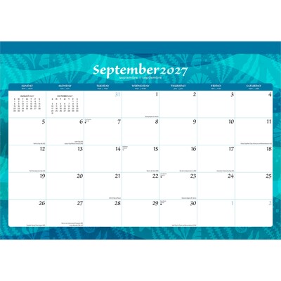 2027 BrownTrout Seaside Currents 17" x 12" Monthly Desk Pad Calendar, Assorted Colors (9798330709304)