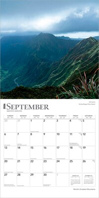 2026 BrownTrout World's Greatest Mountains 12" x 12" Monthly Wall Calendar (9798330704729)