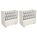 AdirOffice 21-Slot Roll File Cabinet, Mobile, White, 30, 2/Pack (625-WHI-2PK)