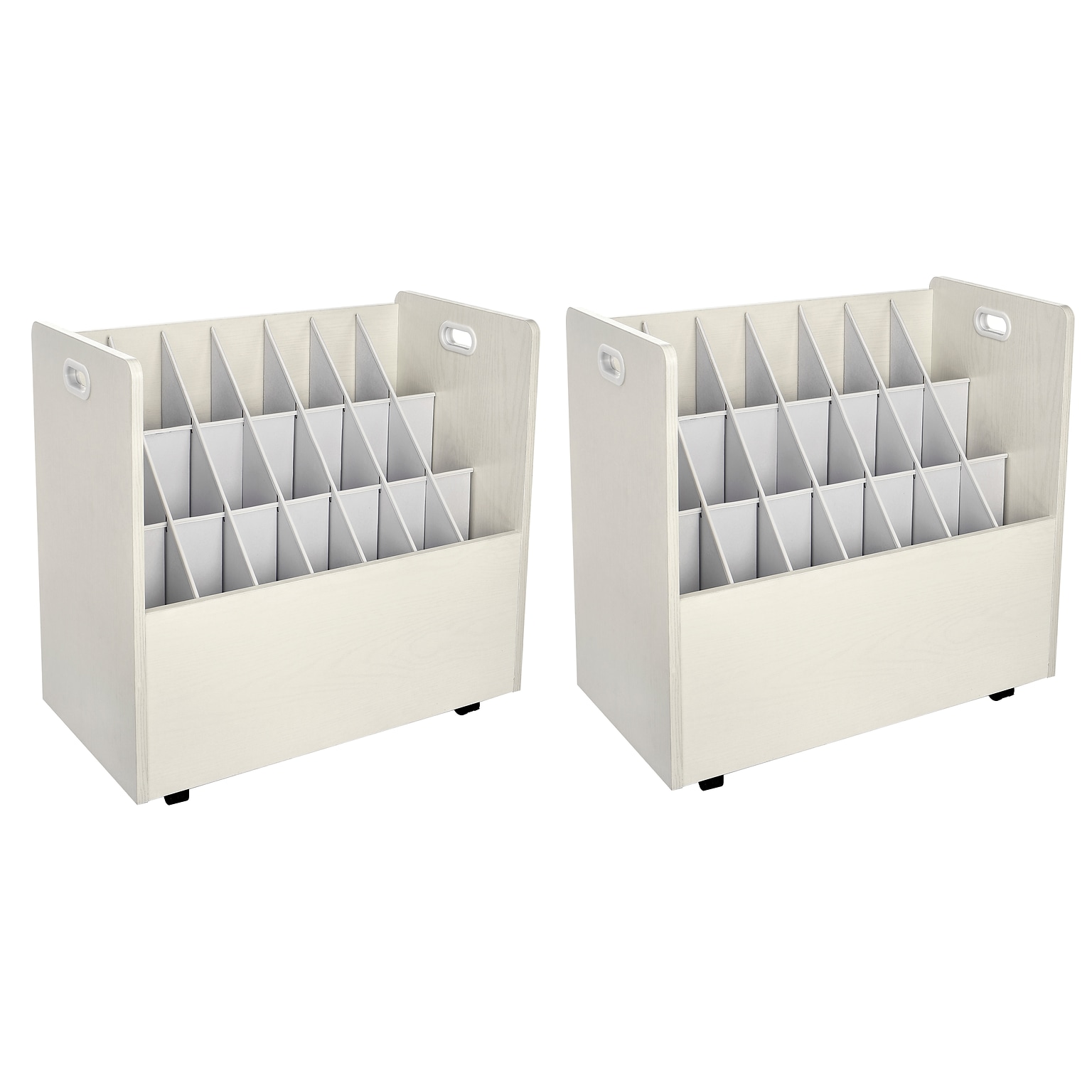 AdirOffice 21-Slot Mobile Roll File, 28.5H x 30W x 15.75D, White (625-WHI-2PK)