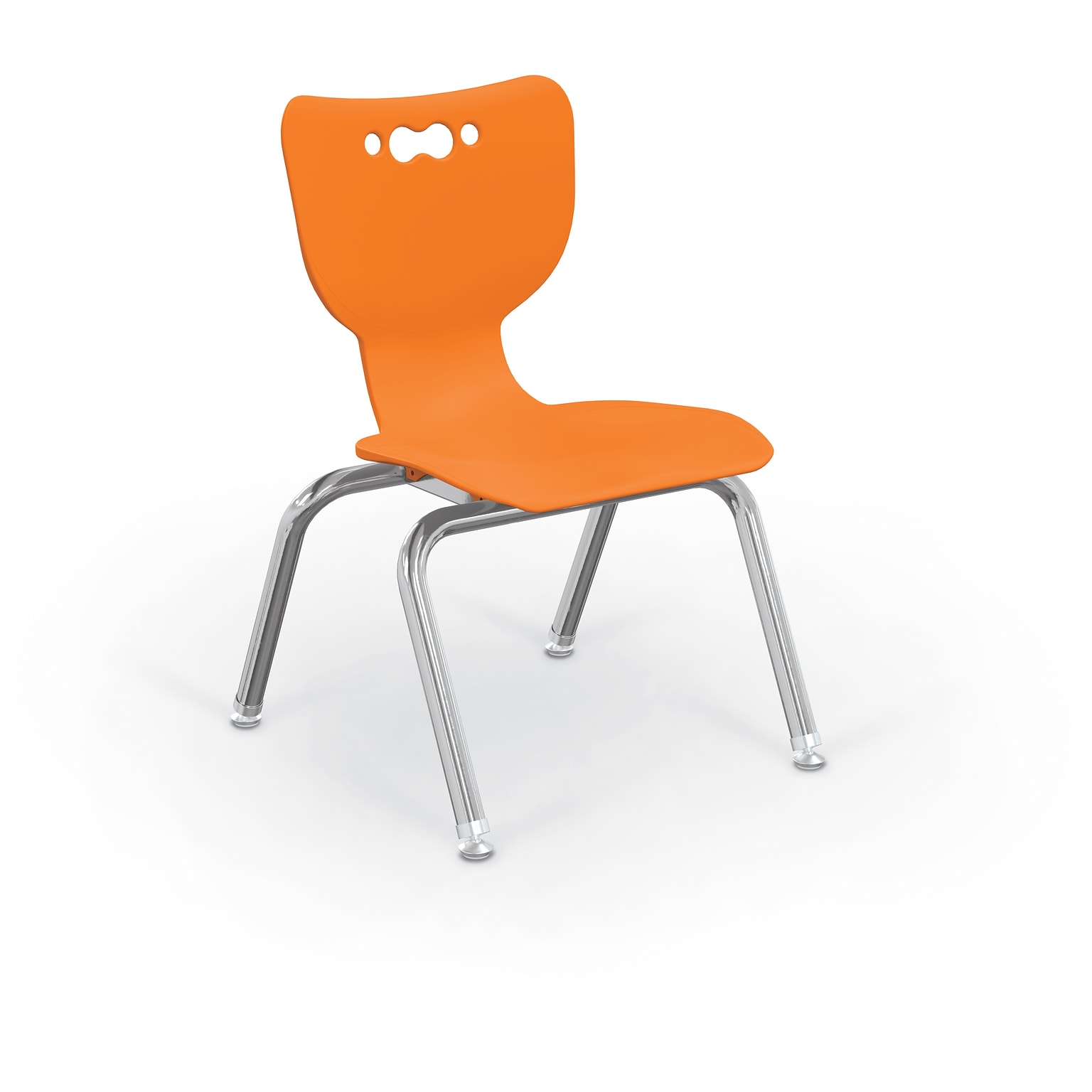 MooreCo 12 Hierarchy Student Chair with 4 Legs, Orange/Chrome Base (703673595346)