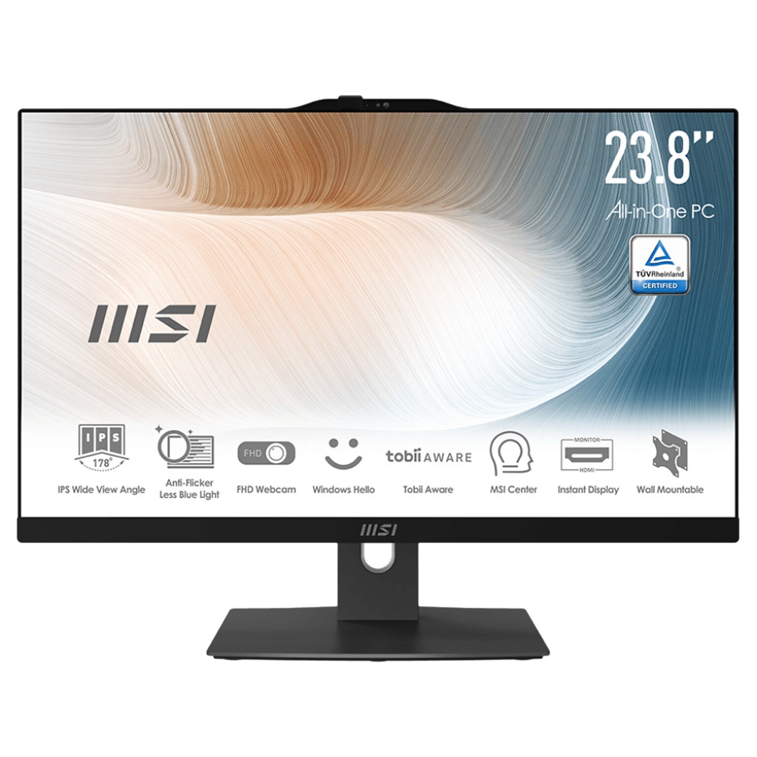 MSI Modern AM242TP 12M-236US All-in-One Desktop Computer, Intel Core i5-1240P, 8GB Memory, 256GB SSD (MAM242TP12M236)