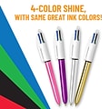 BIC 4-Color Retractable Ballpoint Pen, Medium Point, 1.0mm, Multicolor, Dozen (MM11-AST)