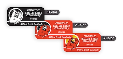Custom Print Outdoor Label, 1 x 2 Rectangle, 1 Standard Color, 1-Sided, 250 Labels/Roll