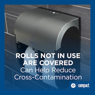 Georgia-Pacific Compact 4-Roll Quad Coreless Toilet Paper Dispenser, Silver (56746A)
