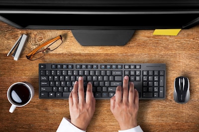 Kensington ProFit LowProfile Ergonomic Wireless Keyboard and Mouse Combo, White (K75230US)