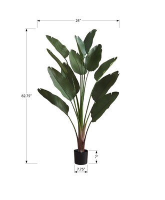 Monarch Specialties Inc. 83" Artificial Bird of Paradise Plant in Pot (I 9591)