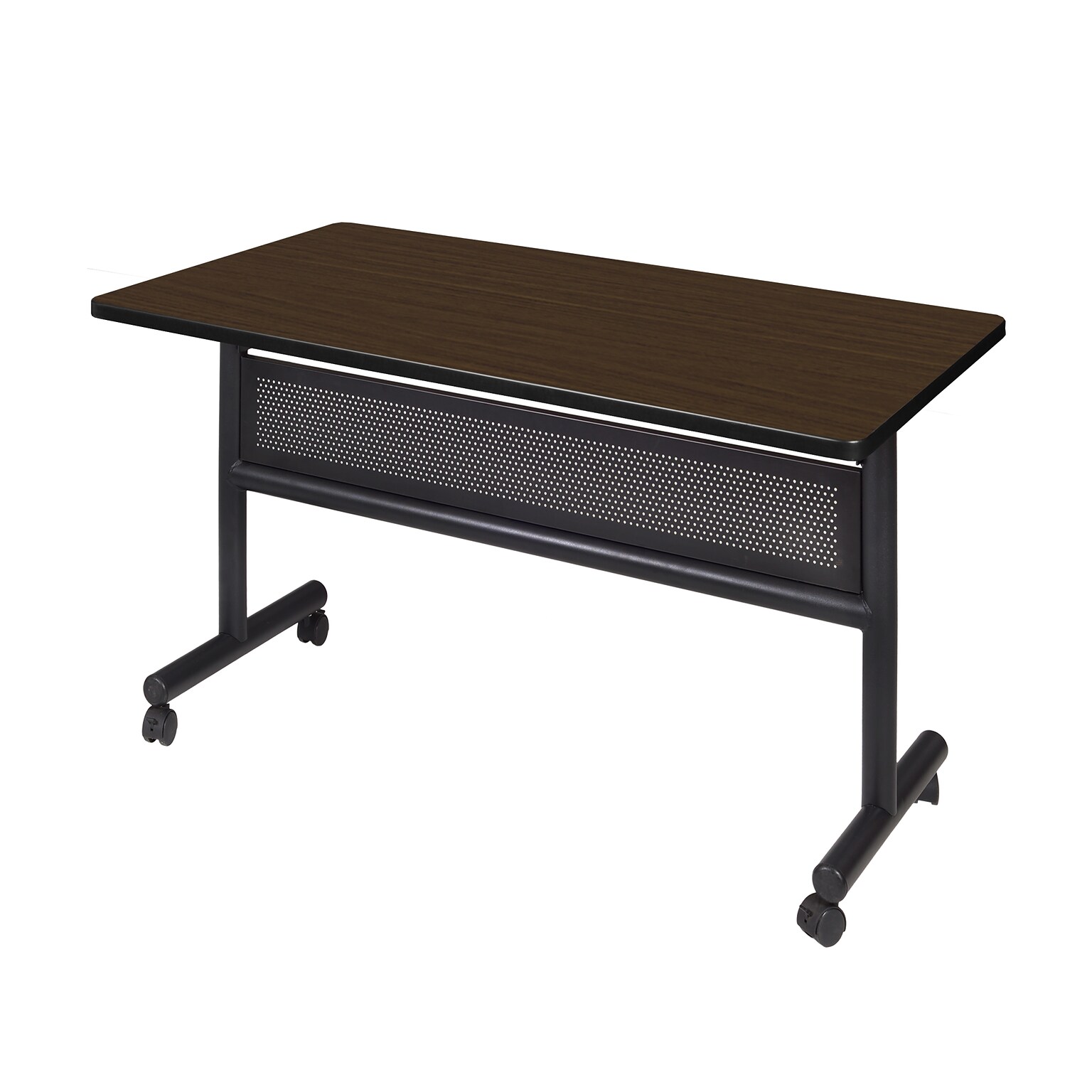 Regency Kobe Flip Top 48W x 30D Rectangular Training Room Table, Laminate, With Wheels, Neo Walnut (MKFTM4830NW)