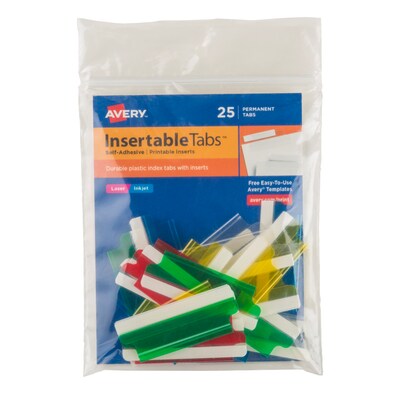 Avery Self-Adhesive Index Tabs, Assorted Colors, 25/Pack (16239)