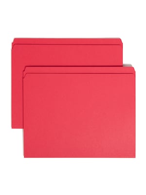 Smead File Folder, Reinforced Straight-Cut Tab, Letter Size, Red, 100/Box (12710)