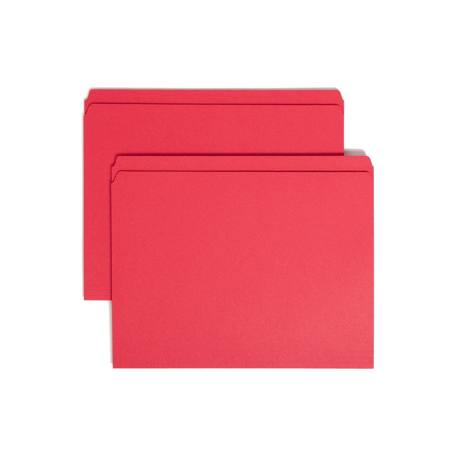 Smead File Folder, Reinforced Straight-Cut Tab, Letter Size, Red, 100/Box (12710)