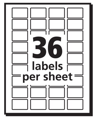 Avery Easy Peel Laser/Inkjet Multipurpose Labels, 1/2" x 3/4", White, 1,008 Labels/Pack (5418)