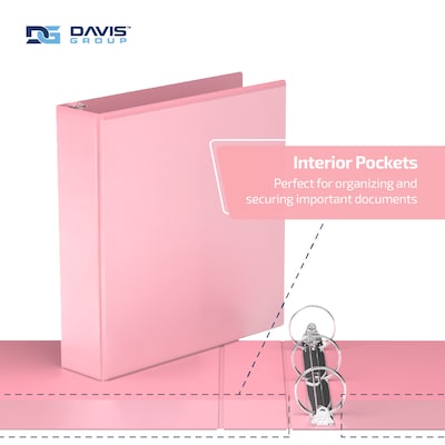 Davis Group Standard View 2" 3-Ring Binders, Blush, 6/Pack (7413-11-06)