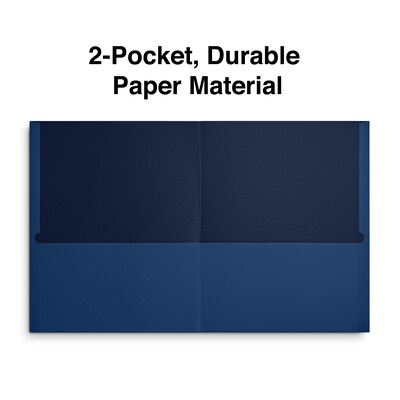 Quill Brand® 2-Pocket Folders, Dark Blue, 25/Box (712523)