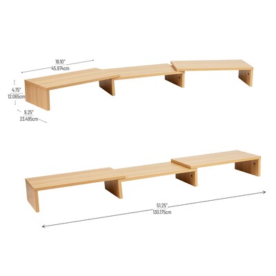 Mind Reader Adjustable Dual Monitor Stand, Up to 44 lbs., Brown (MDFMOND-BRN)