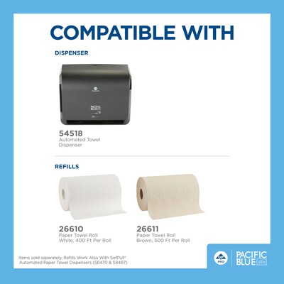 Pacific Blue Ultra Mini Hardwound Paper Towel Dispenser, Black (54518)