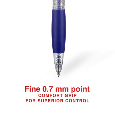 Staples® Retractable Ballpoint Pens, Fine Point, 0.7mm, Blue, 12/Pack (50788)