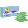 Post-it Recycled Super Sticky Pop-up Notes, 3 x 3, Oasis Collection, 90 Sheet/Pad, 10 Pads/Pack (R