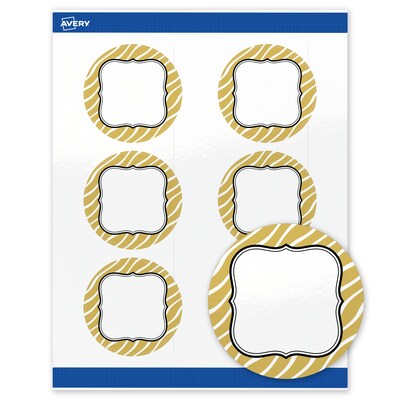 Avery Round Laser/Inkjet Multipurpose Labels, 3 Dia., White, 60/Pack (19479370998)