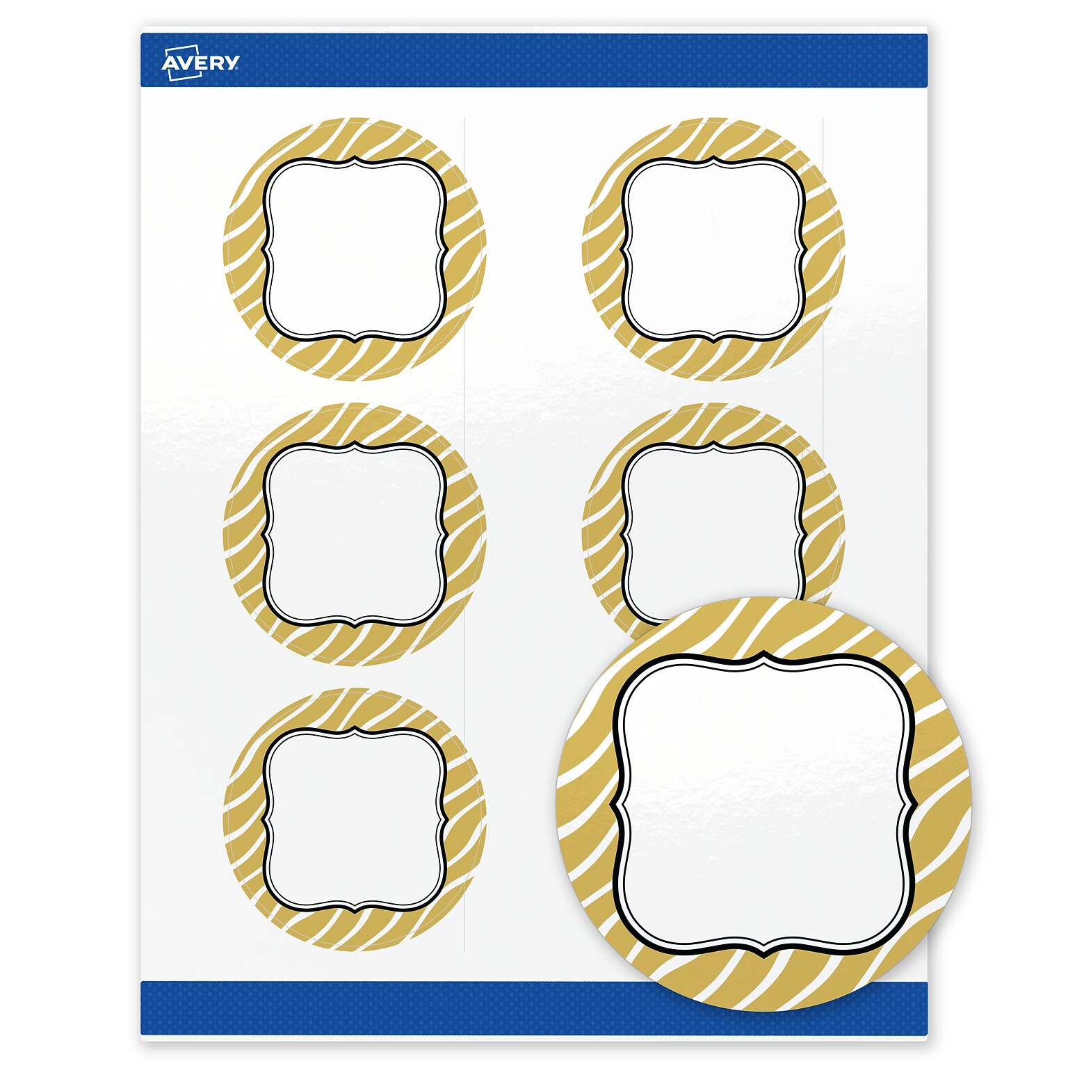 Avery Round Laser/Inkjet Multipurpose Labels, 3 Dia., White, 60/Pack (19479370998)