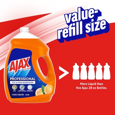 Ajax Ultra Professional Pot & Pan Degreaser Liquid Dish Soap, Orange Scent, 145 Oz. (61034313)