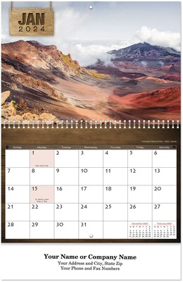 Custom National Parks Wall Calendar Spiral